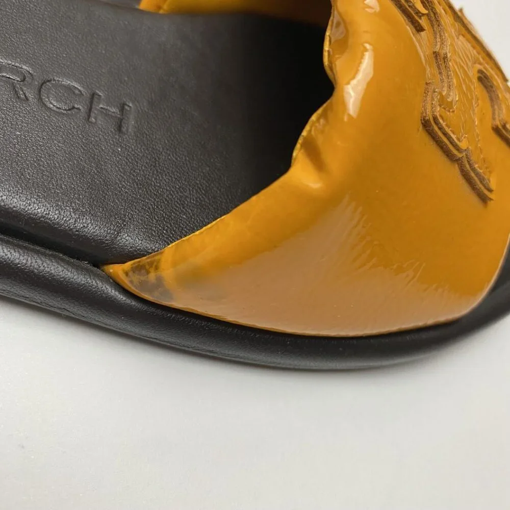 Tory Burch Slide Sandals Mustard Yellow Size 5.5